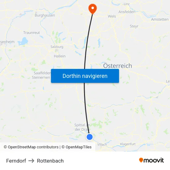 Ferndorf to Rottenbach map