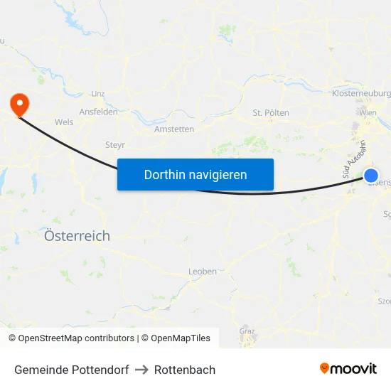 Gemeinde Pottendorf to Rottenbach map