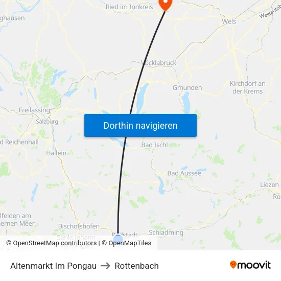 Altenmarkt Im Pongau to Rottenbach map