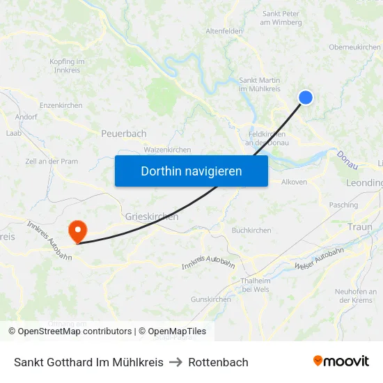 Sankt Gotthard Im Mühlkreis to Rottenbach map