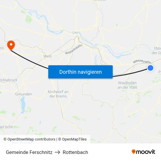 Gemeinde Ferschnitz to Rottenbach map
