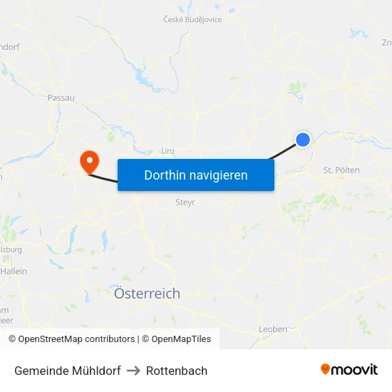 Gemeinde Mühldorf to Rottenbach map