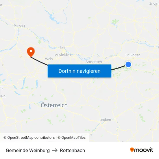 Gemeinde Weinburg to Rottenbach map
