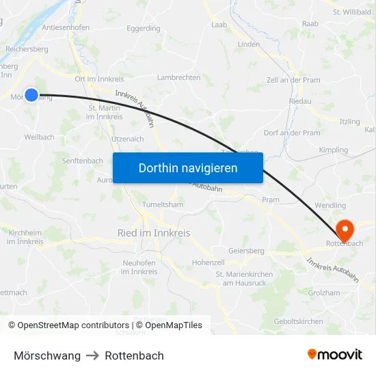 Mörschwang to Rottenbach map