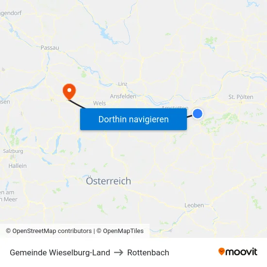 Gemeinde Wieselburg-Land to Rottenbach map