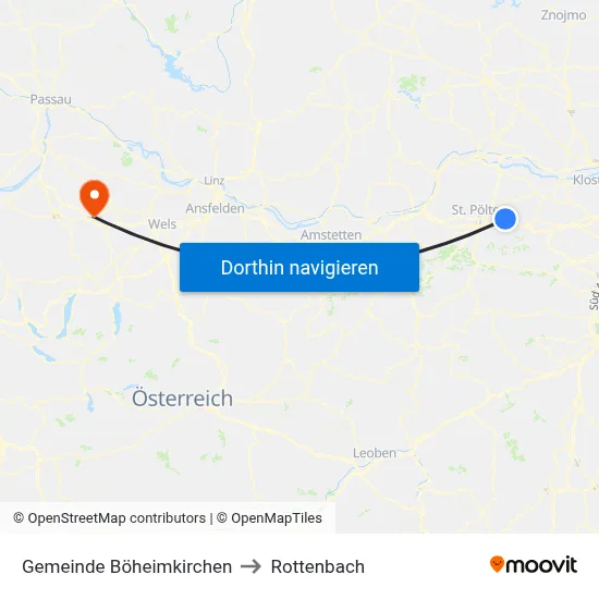Gemeinde Böheimkirchen to Rottenbach map