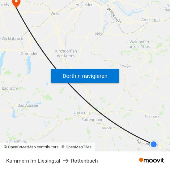 Kammern Im Liesingtal to Rottenbach map