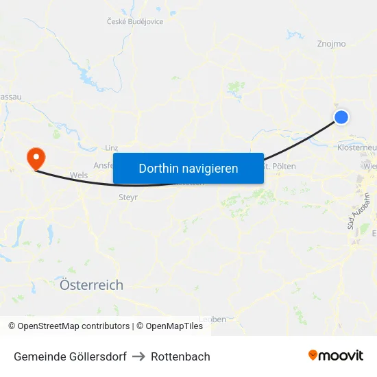 Gemeinde Göllersdorf to Rottenbach map