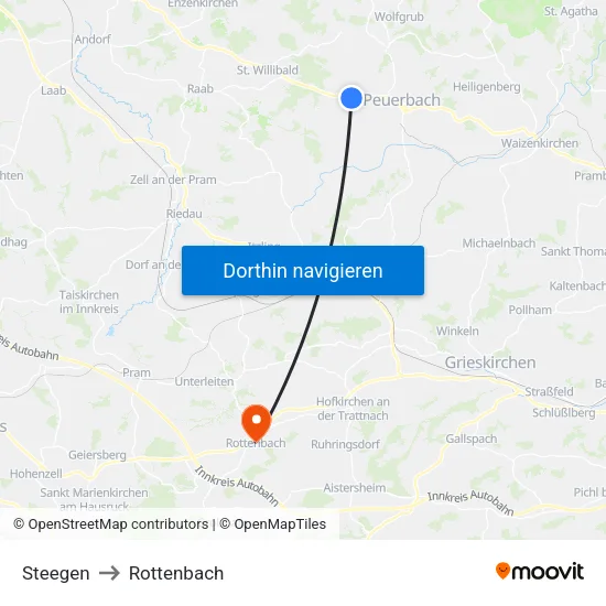 Steegen to Rottenbach map