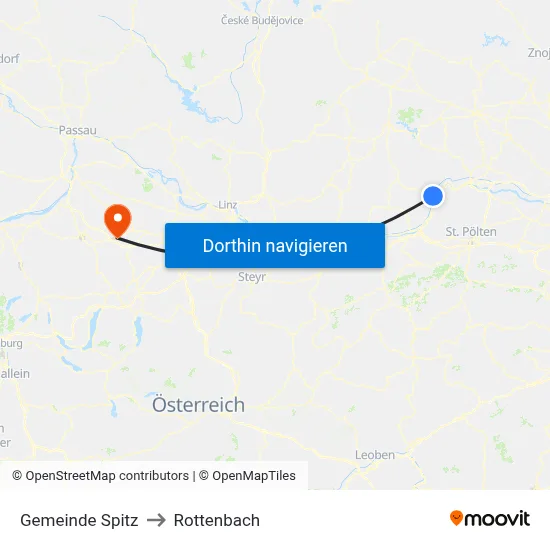Gemeinde Spitz to Rottenbach map