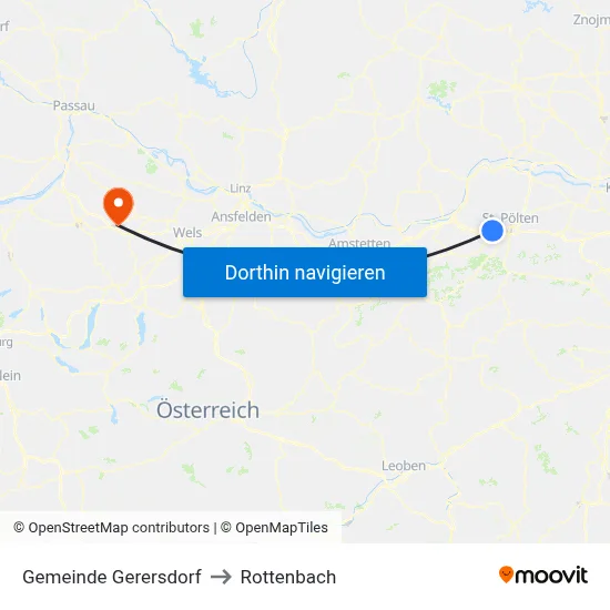 Gemeinde Gerersdorf to Rottenbach map