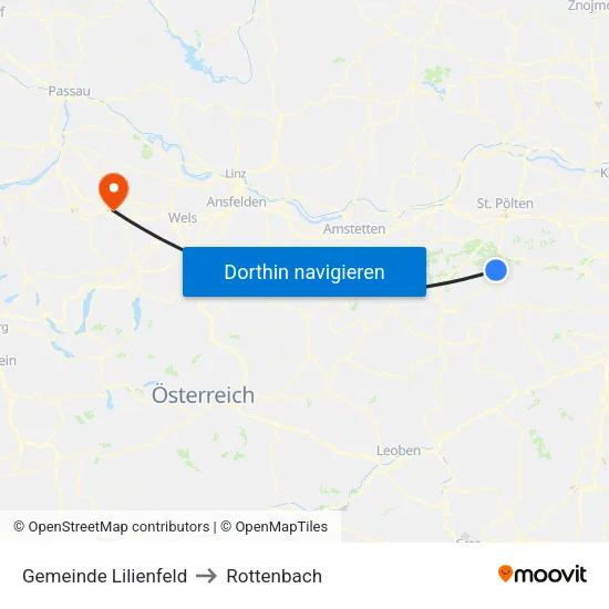 Gemeinde Lilienfeld to Rottenbach map