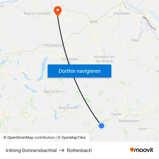 Irdning-Donnersbachtal to Rottenbach map