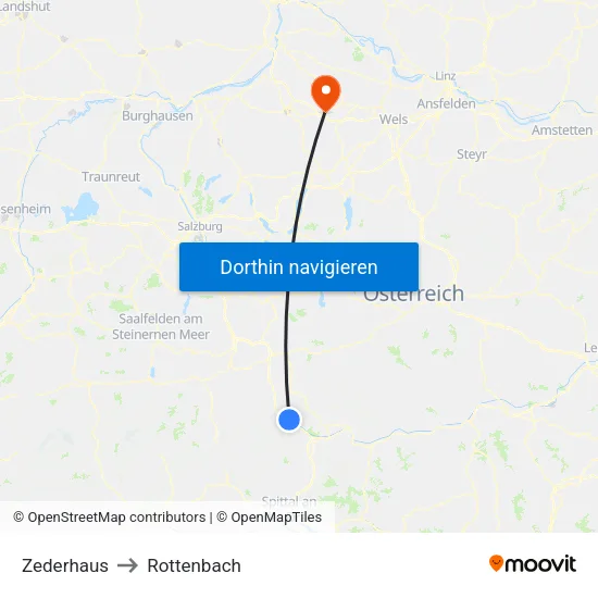 Zederhaus to Rottenbach map