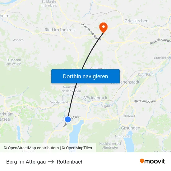Berg Im Attergau to Rottenbach map