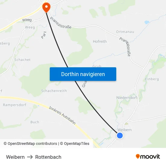 Weibern to Rottenbach map
