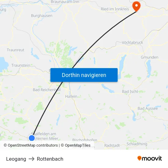 Leogang to Rottenbach map