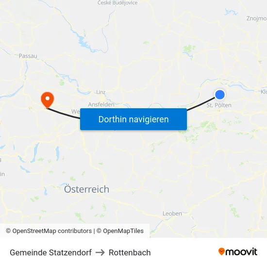 Gemeinde Statzendorf to Rottenbach map