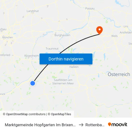 Marktgemeinde Hopfgarten Im Brixental to Rottenbach map