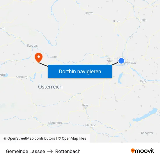 Gemeinde Lassee to Rottenbach map
