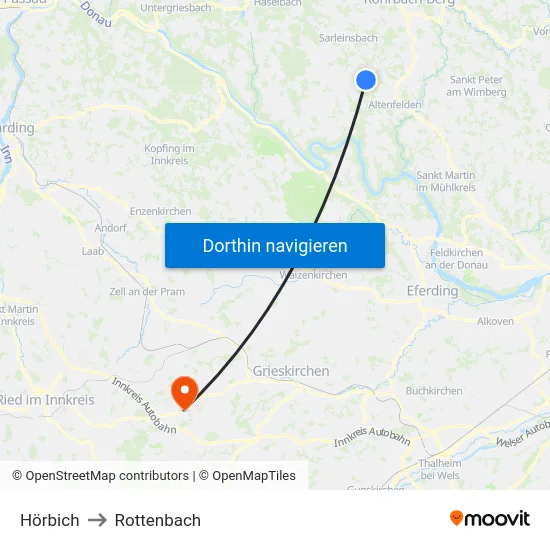 Hörbich to Rottenbach map