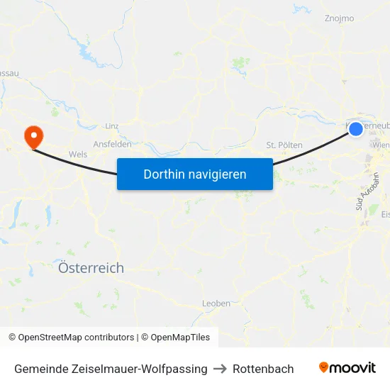 Gemeinde Zeiselmauer-Wolfpassing to Rottenbach map