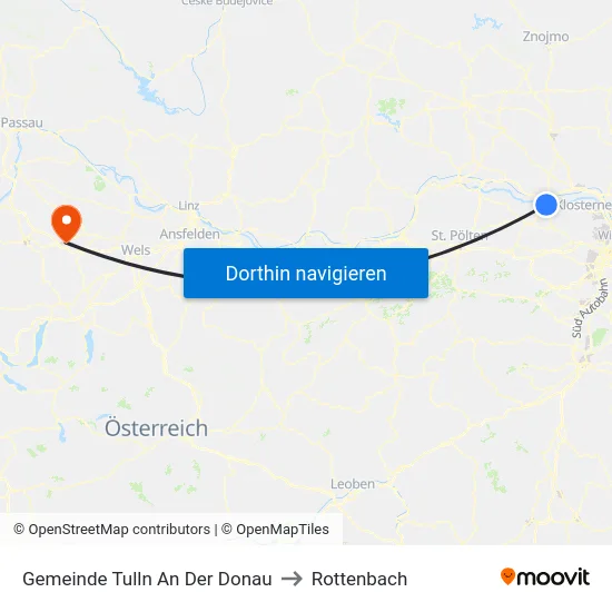 Gemeinde Tulln An Der Donau to Rottenbach map