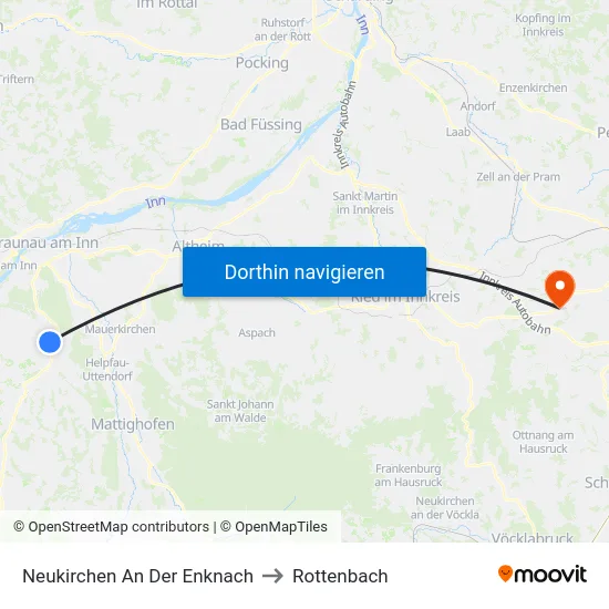 Neukirchen An Der Enknach to Rottenbach map