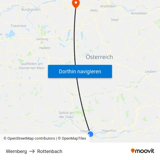 Wernberg to Rottenbach map