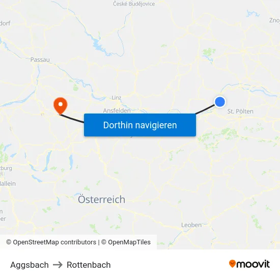 Aggsbach to Rottenbach map