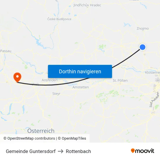 Gemeinde Guntersdorf to Rottenbach map