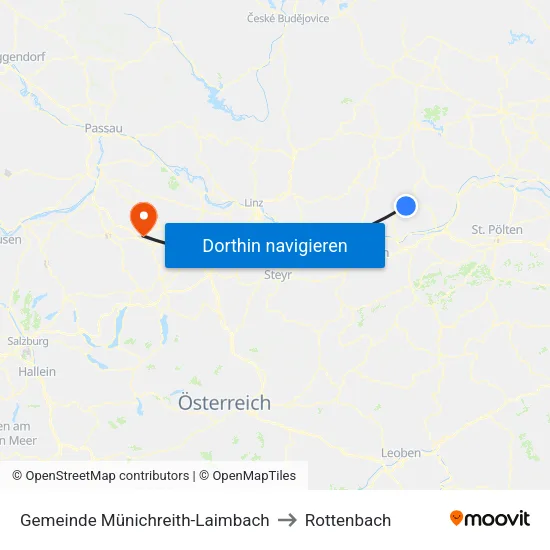 Gemeinde Münichreith-Laimbach to Rottenbach map