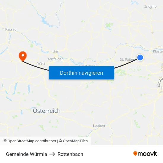 Gemeinde Würmla to Rottenbach map