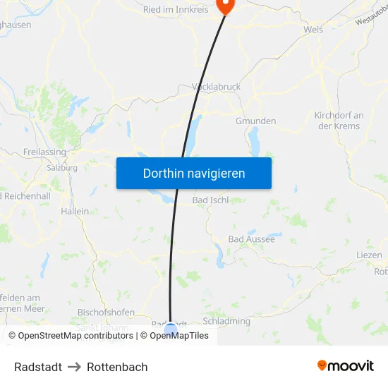 Radstadt to Rottenbach map