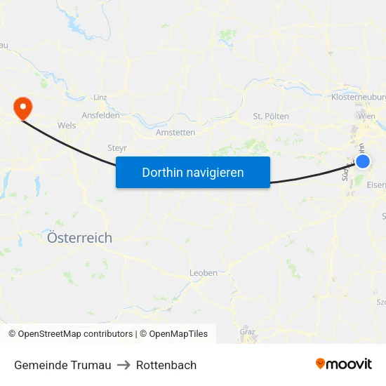 Gemeinde Trumau to Rottenbach map