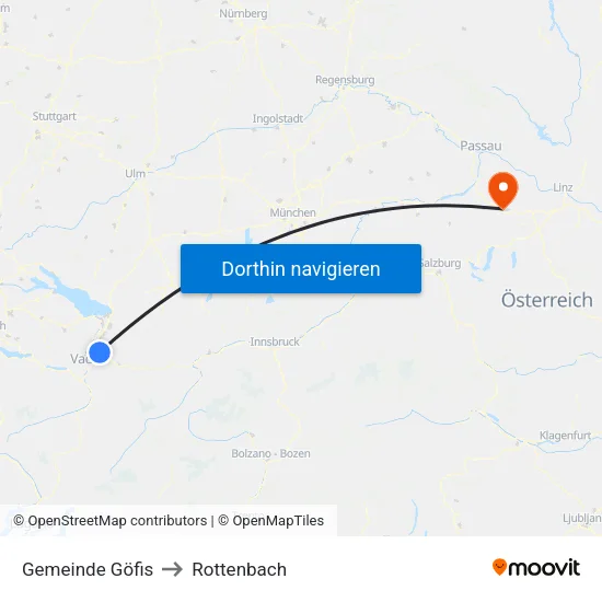 Gemeinde Göfis to Rottenbach map