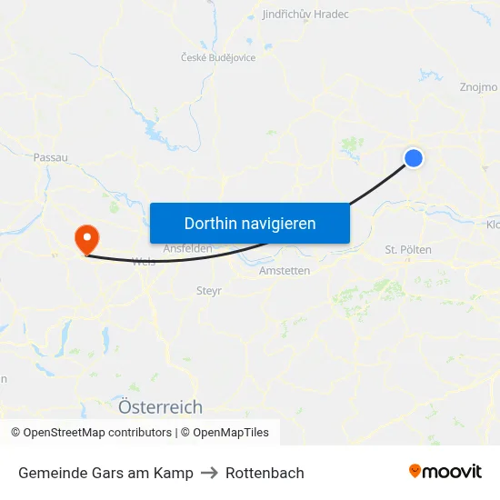 Gemeinde Gars am Kamp to Rottenbach map