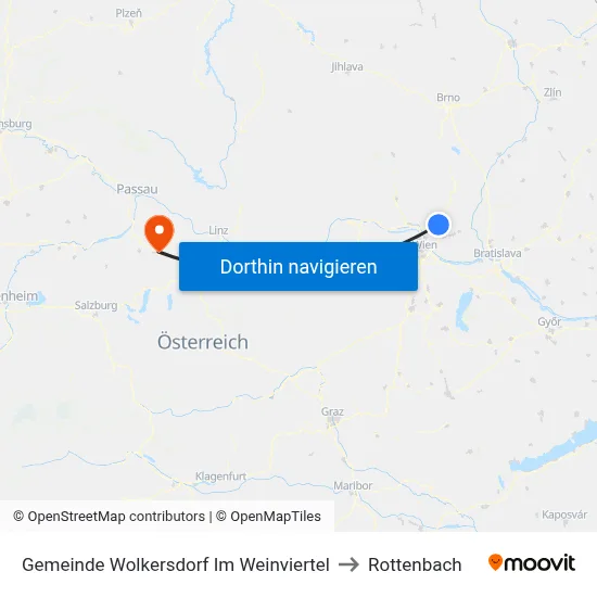 Gemeinde Wolkersdorf Im Weinviertel to Rottenbach map