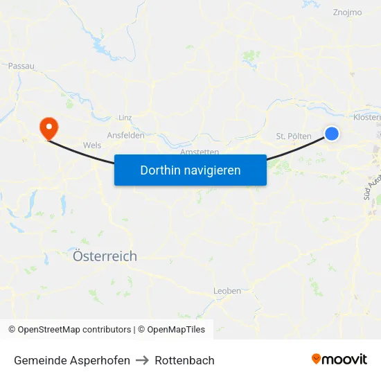 Gemeinde Asperhofen to Rottenbach map