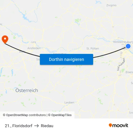 21., Floridsdorf to Riedau map