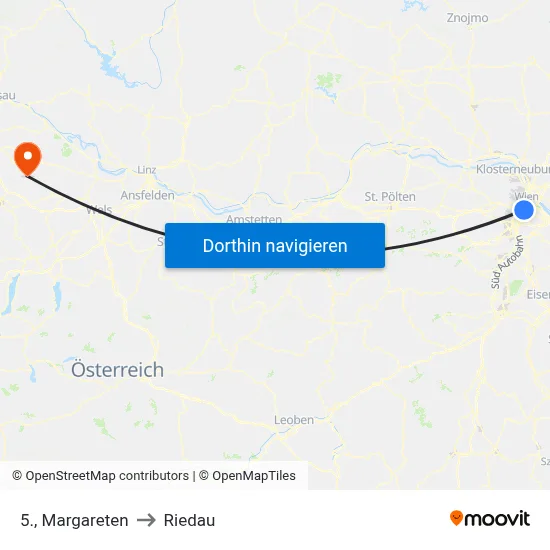 5., Margareten to Riedau map