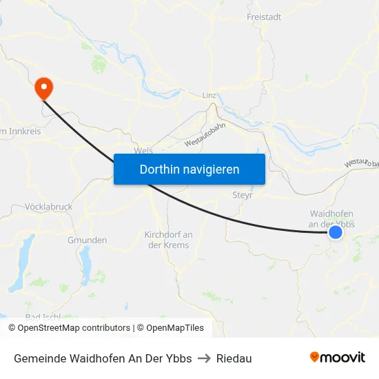 Gemeinde Waidhofen An Der Ybbs to Riedau map