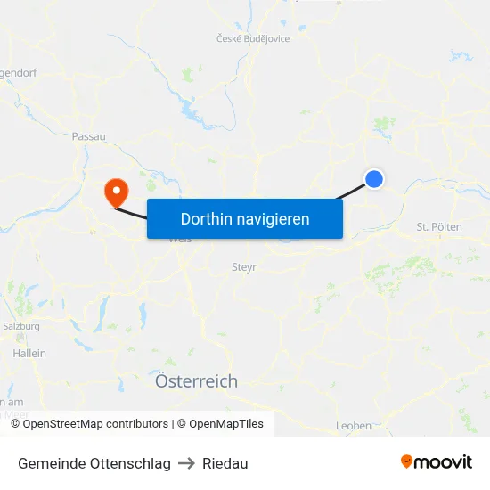 Gemeinde Ottenschlag to Riedau map