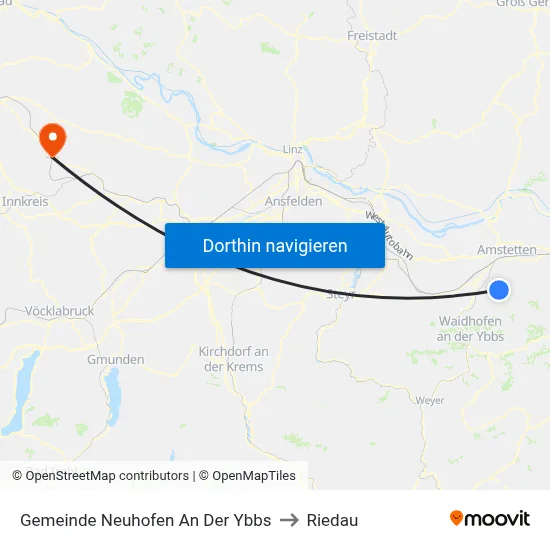 Gemeinde Neuhofen An Der Ybbs to Riedau map