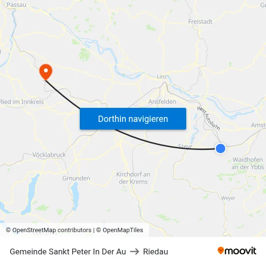Gemeinde Sankt Peter In Der Au to Riedau map