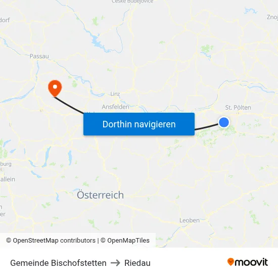 Gemeinde Bischofstetten to Riedau map