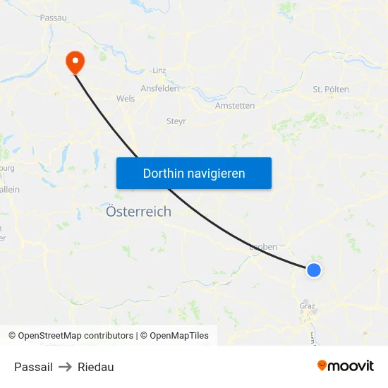Passail to Riedau map