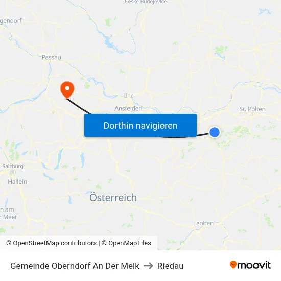 Gemeinde Oberndorf An Der Melk to Riedau map
