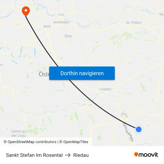 Sankt Stefan Im Rosental to Riedau map