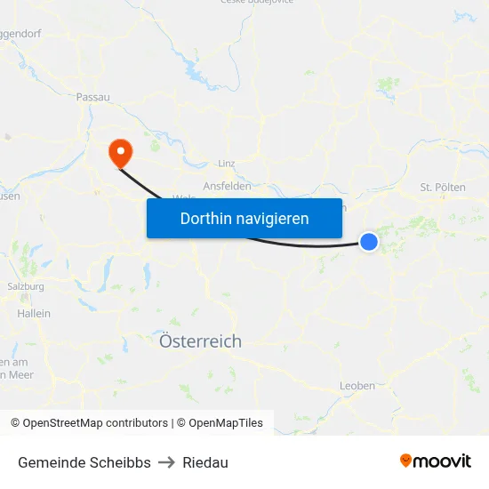 Gemeinde Scheibbs to Riedau map